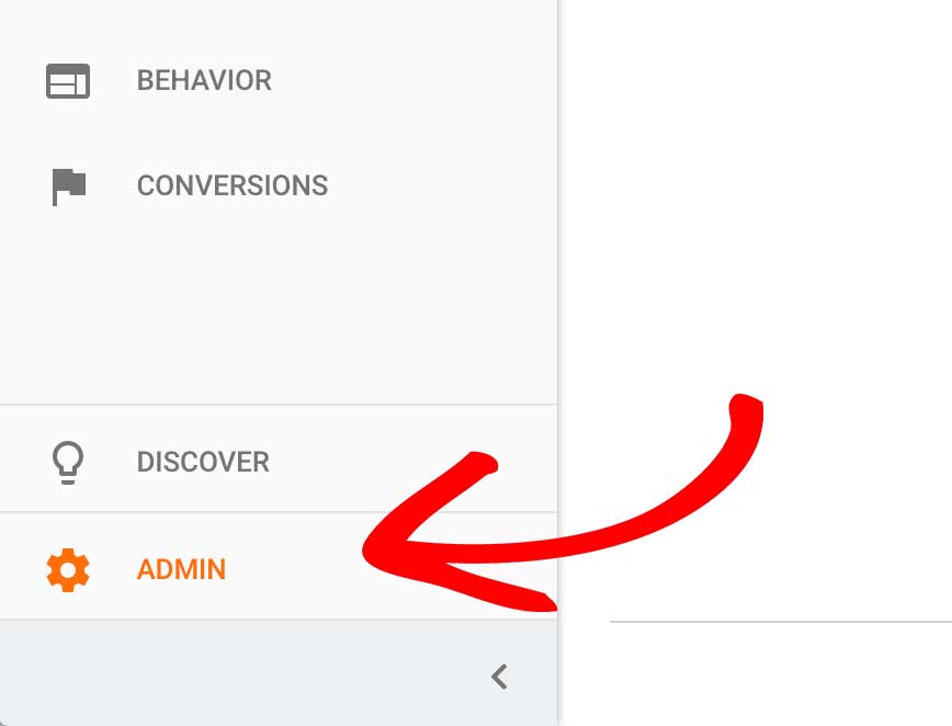Select Admin Settings تغییر پروتکل http به https در گوگل آنالیتیکس